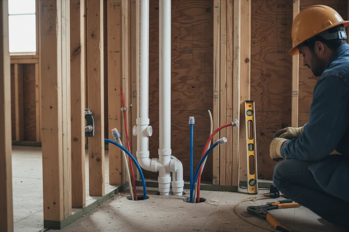 Drain and supply rough-in during Toilet Repair and Installation in Summerdale
